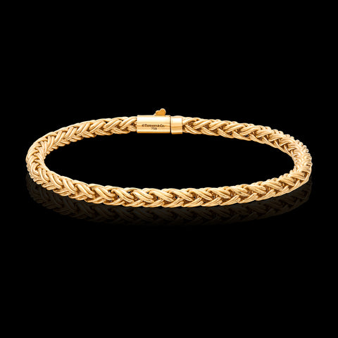 Tiffany & Co. 18k Gold Woven Wheat Chain Bracelet