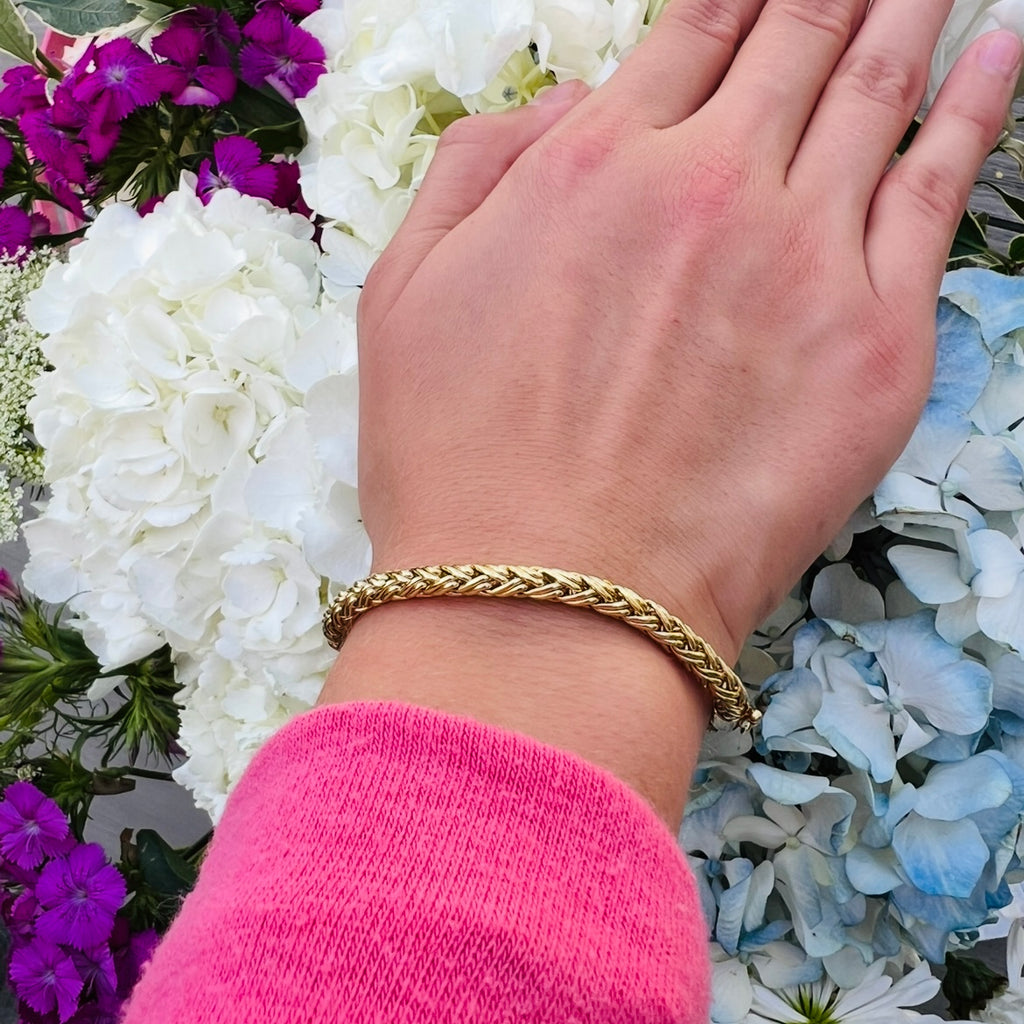 Tiffany & Co. 18k Gold Woven Wheat Chain Bracelet