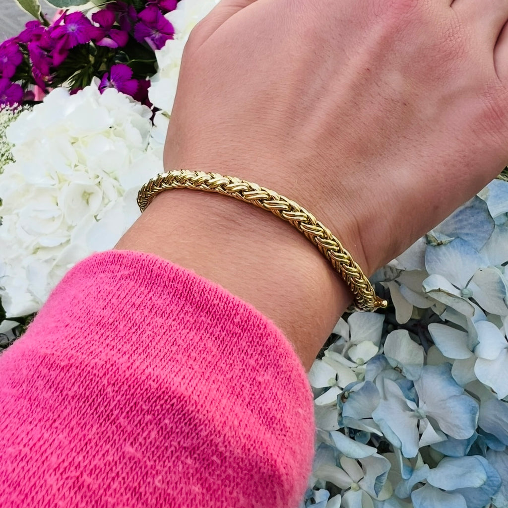 Tiffany & Co. 18k Gold Woven Wheat Chain Bracelet