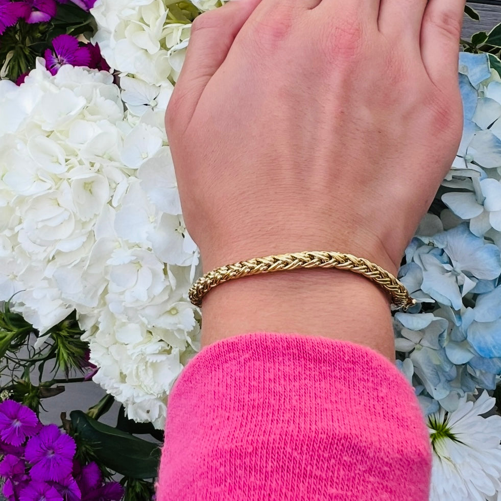 Tiffany & Co. 18k Gold Woven Wheat Chain Bracelet