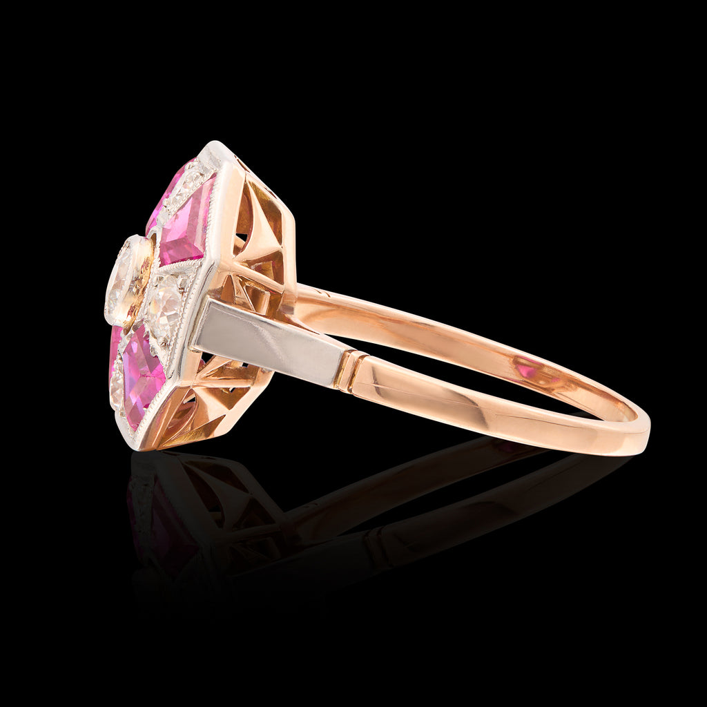 Art Deco Style Ruby & Diamond Ring