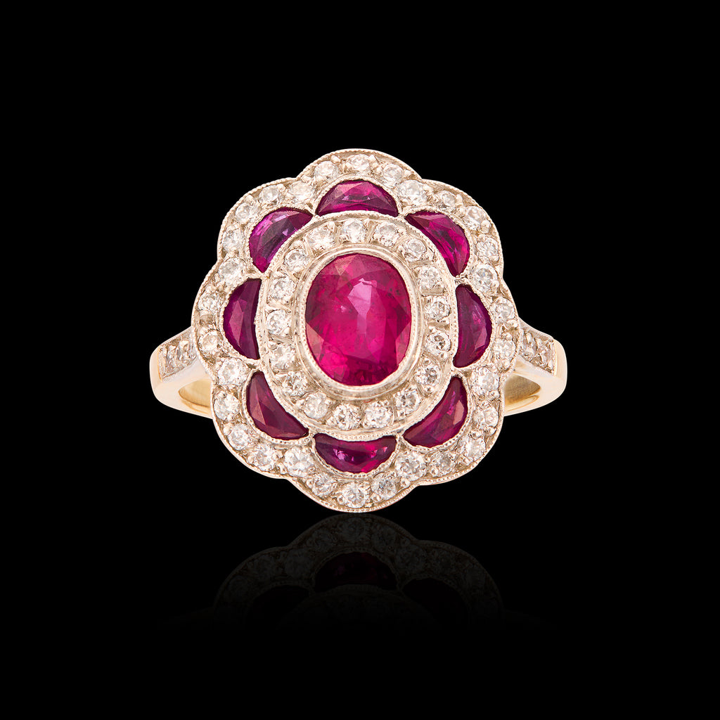 GIA Burma Ruby & Diamond Ring
