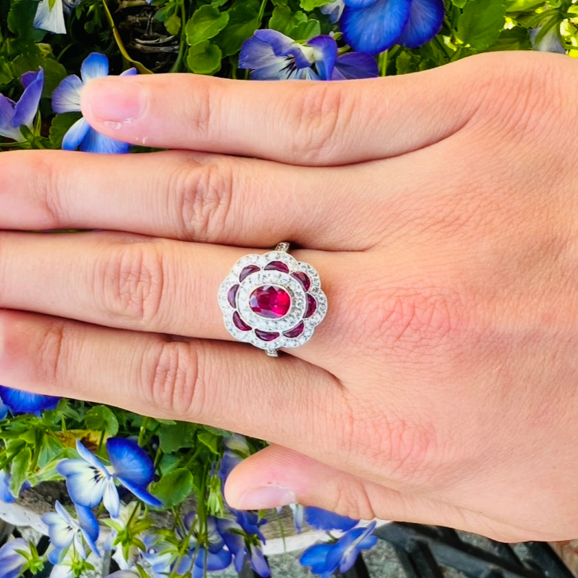GIA Burma Ruby & Diamond Ring