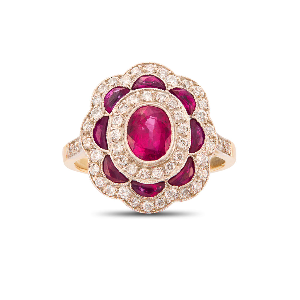 GIA Burma Ruby & Diamond Ring
