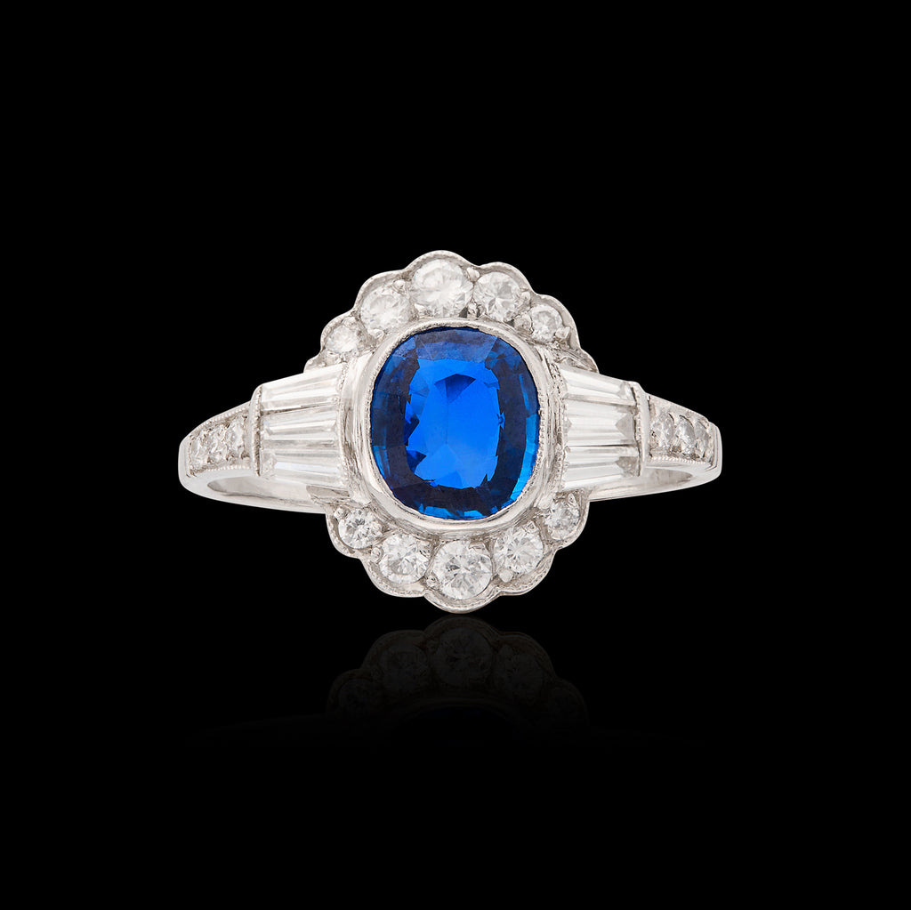 Charming Sapphire & Diamond Ring