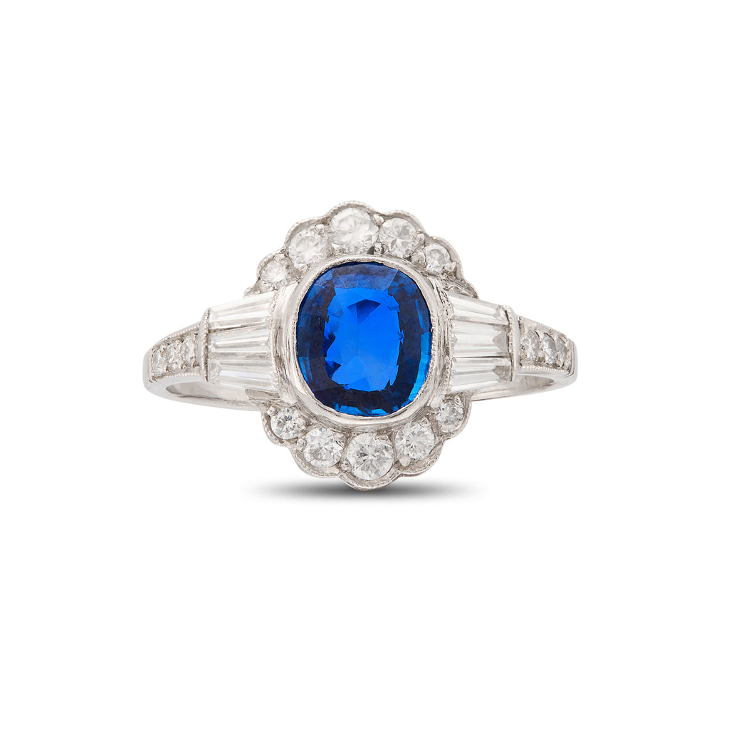 Charming Sapphire & Diamond Ring