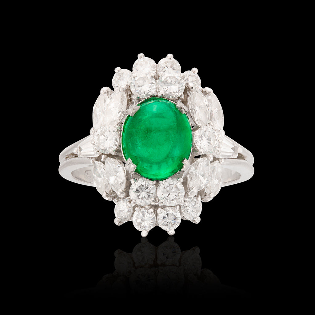 Gorgeous Colombian Emerald & Diamond Ring