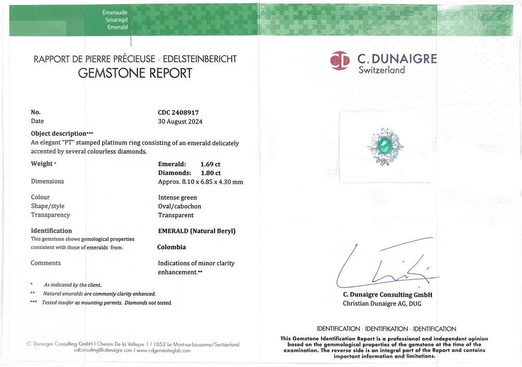 Gorgeous Colombian Emerald & Diamond Ring