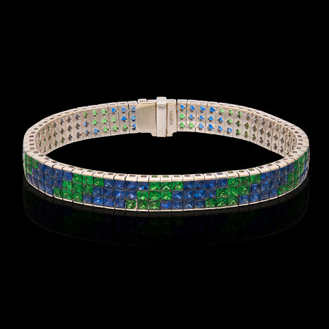 Gorgeous Estate Sapphire & Tsavorite Bracelet