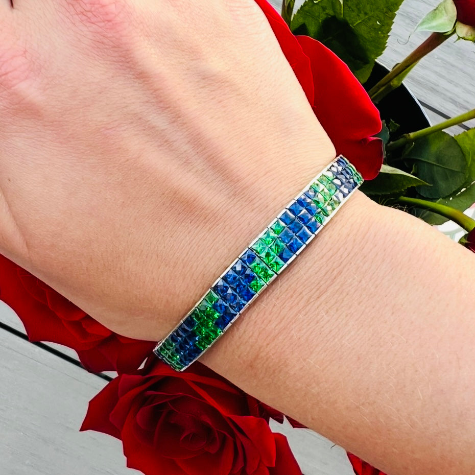 Gorgeous Estate Sapphire & Tsavorite Bracelet