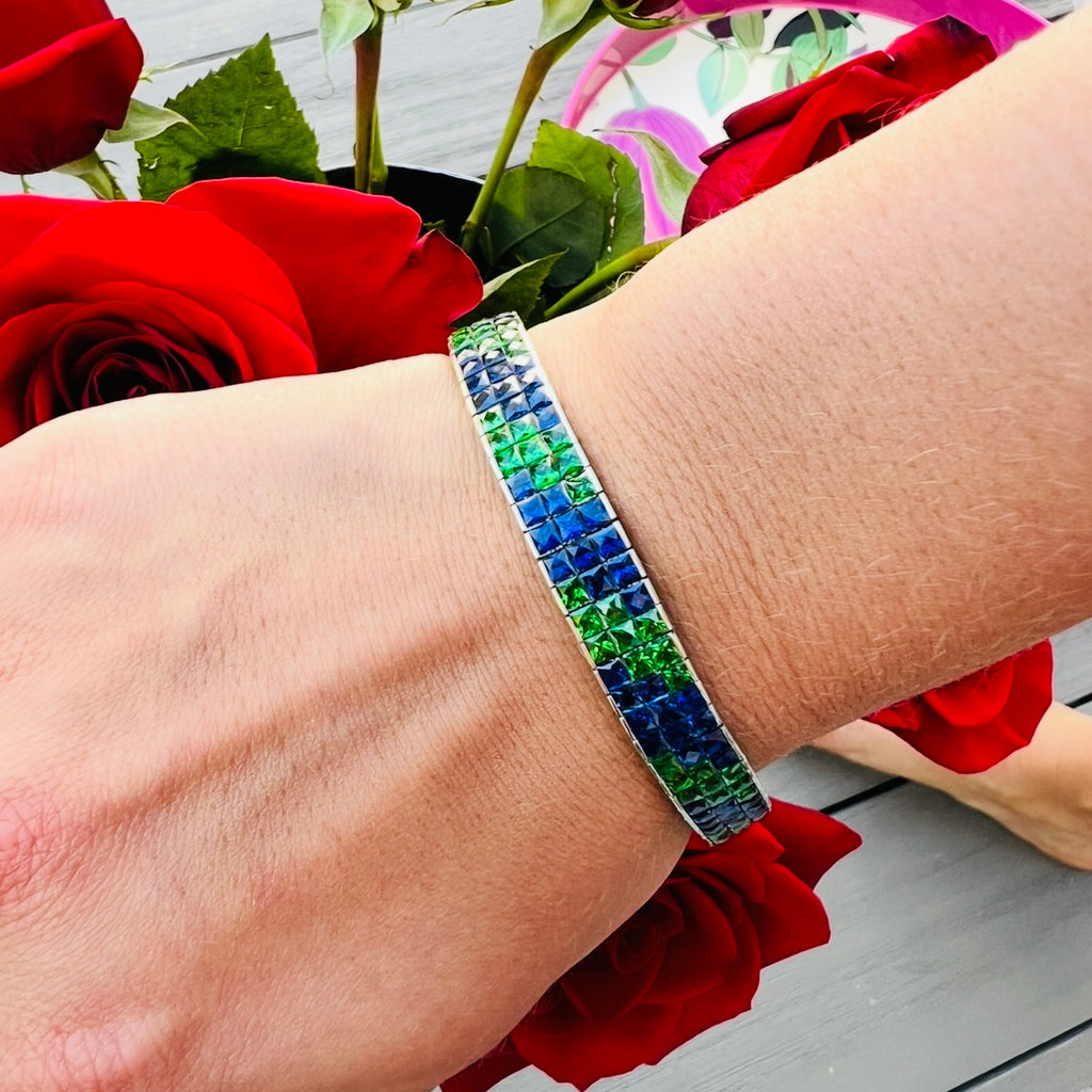 Gorgeous Estate Sapphire & Tsavorite Bracelet