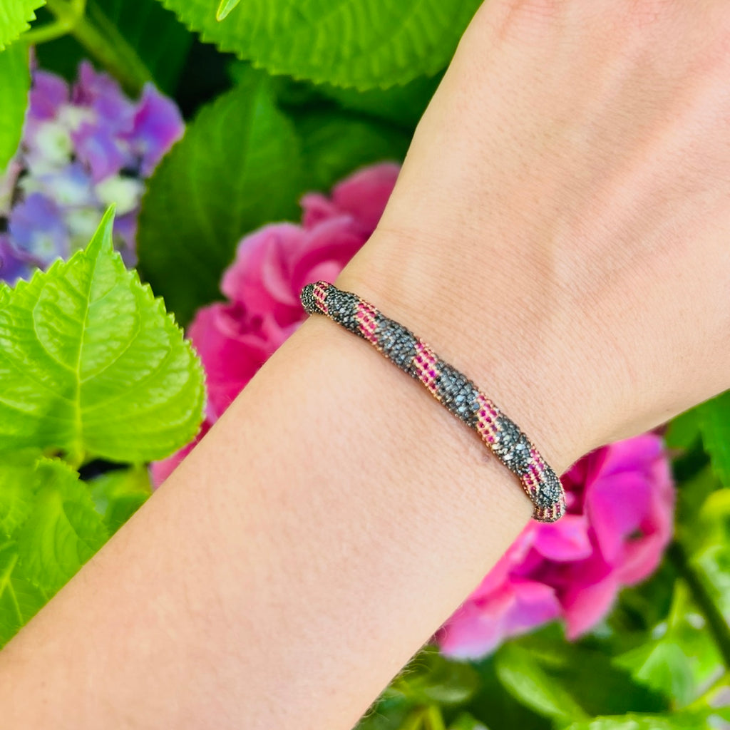 Roberto Demeglio Black Diamond & Ruby Stretch Bracelet