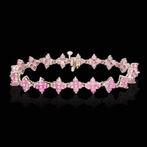 Lovely Pink Sapphire & 18k White Gold Bracelet