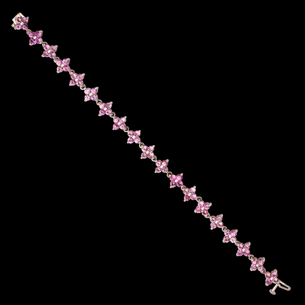 Lovely Pink Sapphire & 18k White Gold Bracelet