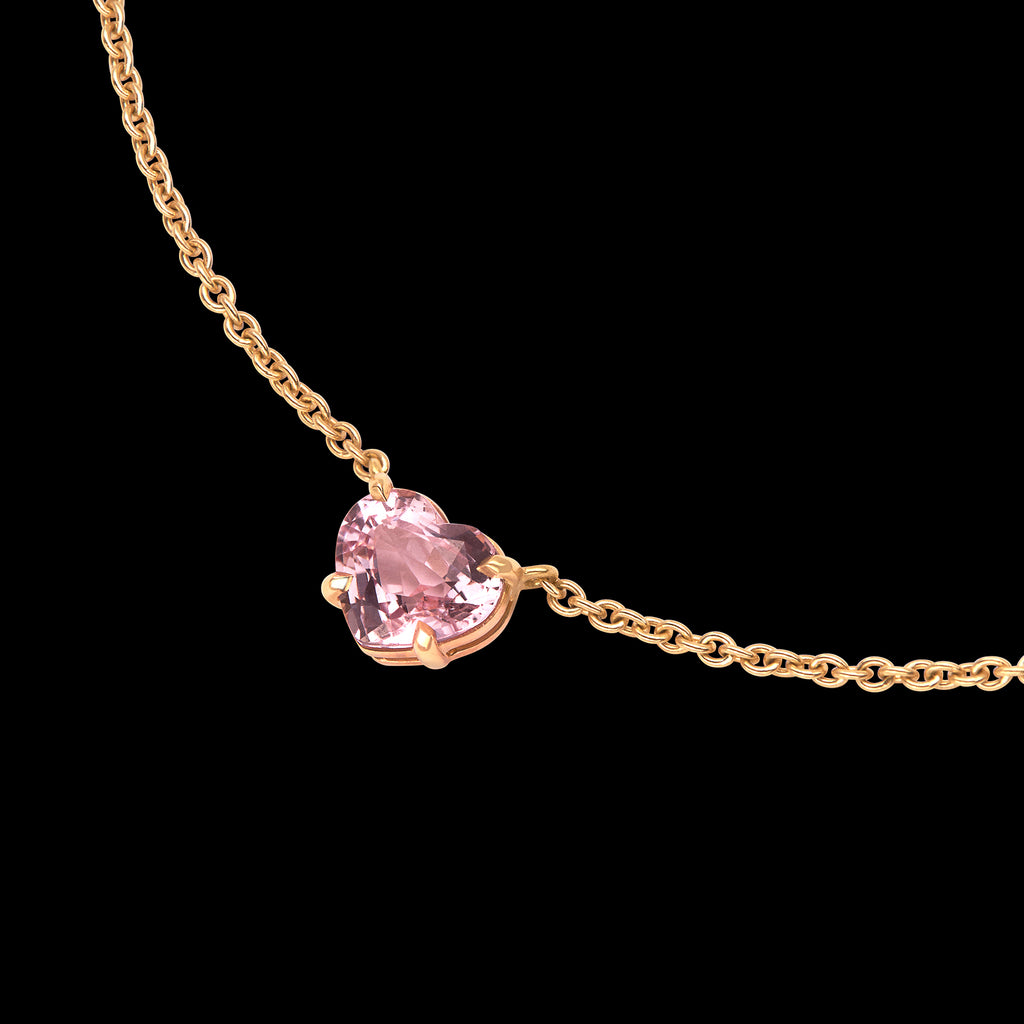 Charming Pink Sapphire & 18k Gold Necklace