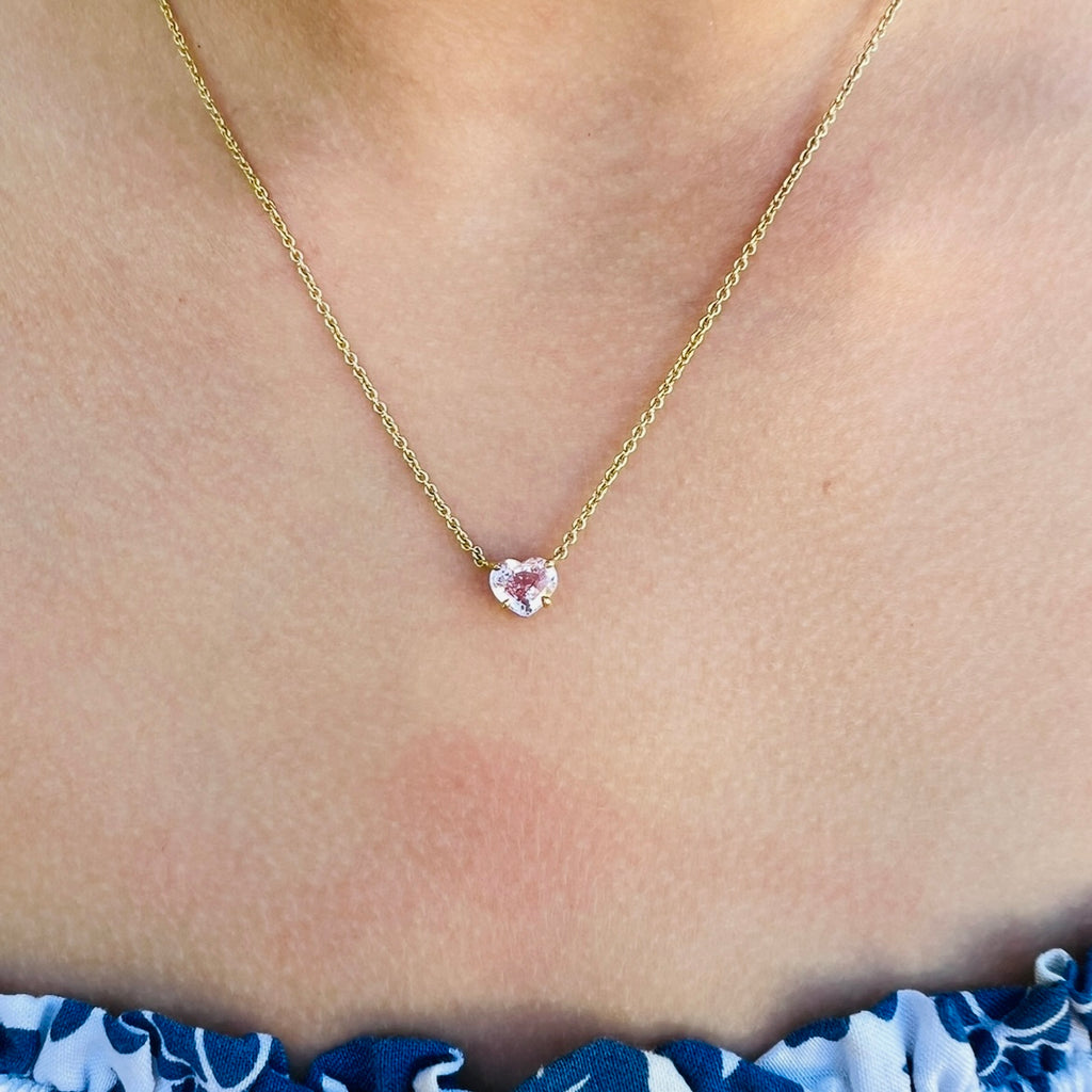 Charming Pink Sapphire & 18k Gold Necklace