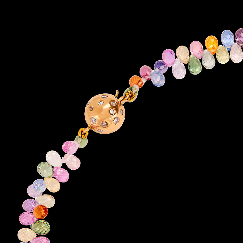 Exceptional Multi-Color Sapphire & 18k Gold Necklace