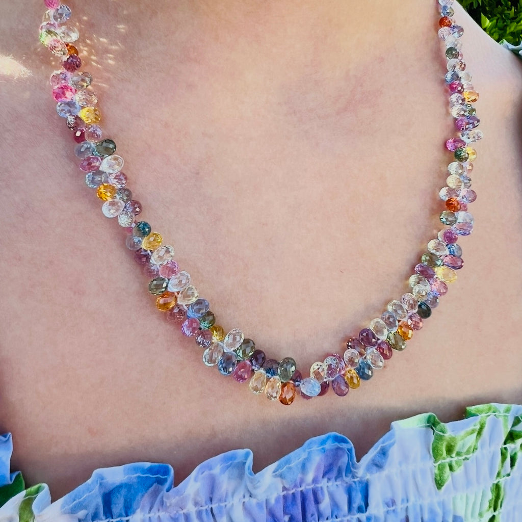 Exceptional Multi-Color Sapphire & 18k Gold Necklace