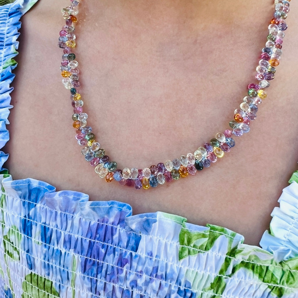 Exceptional Multi-Color Sapphire & 18k Gold Necklace