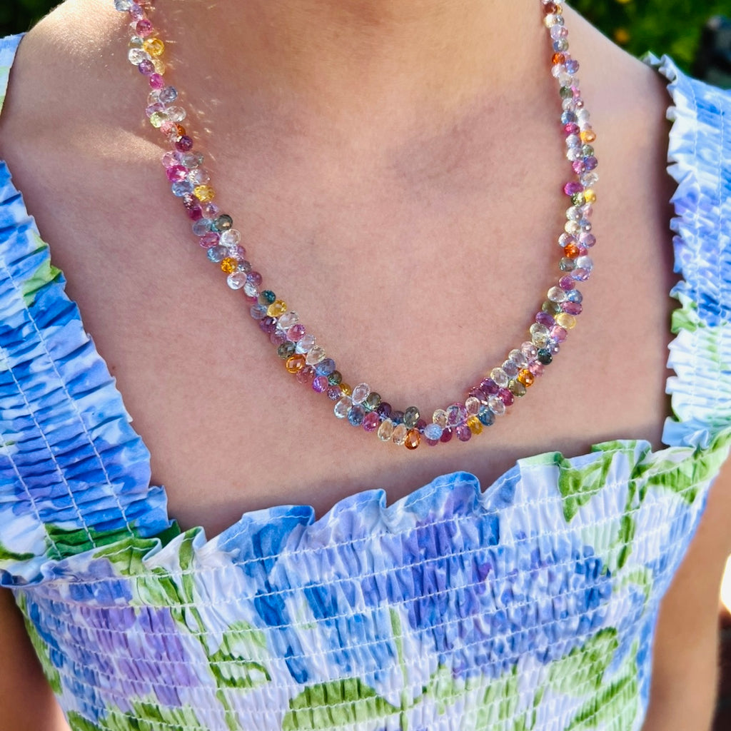 Exceptional Multi-Color Sapphire & 18k Gold Necklace
