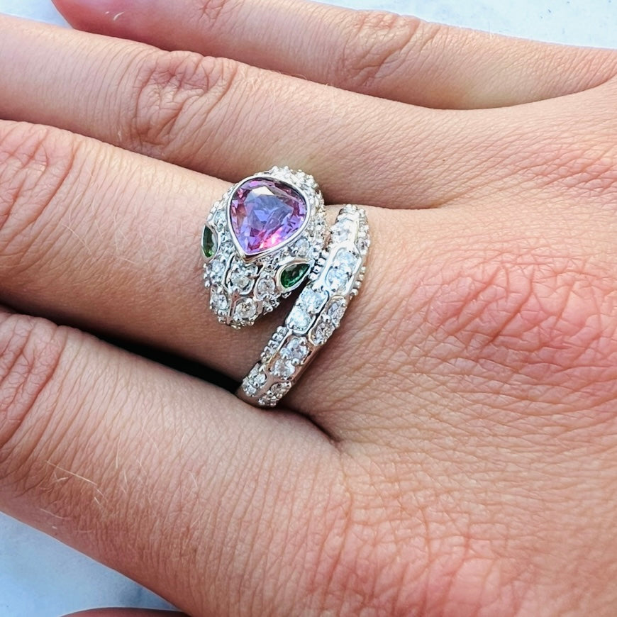 No Heat Padparadscha Sapphire & Diamond Ring