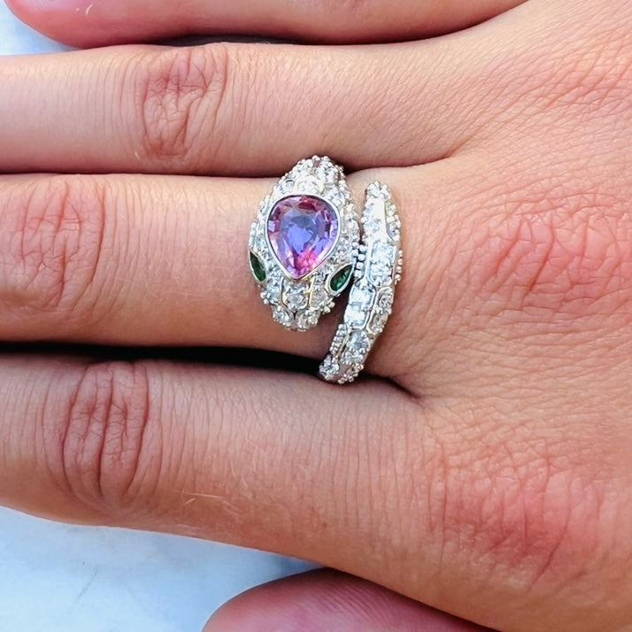 No Heat Padparadscha Sapphire & Diamond Ring