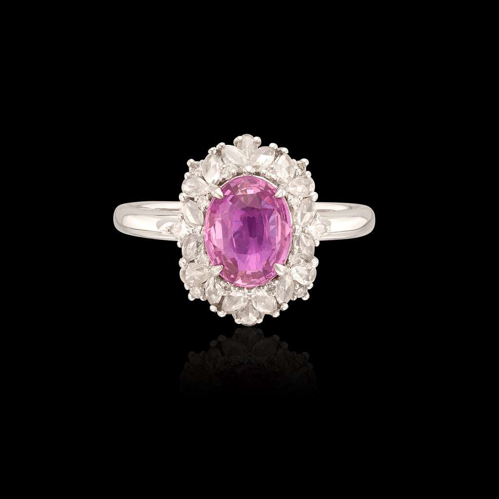 2.00-ct No Heat Padparadscha Sapphire 18k White Gold Ring
