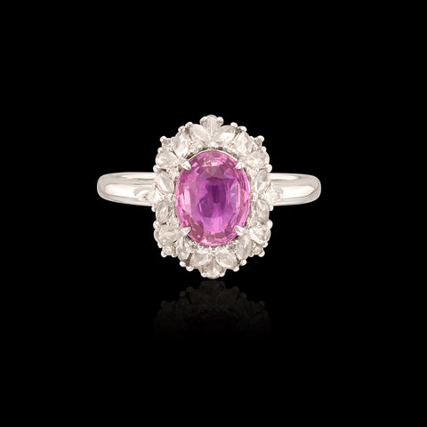 2.00-ct No Heat Padparadscha Sapphire 18k White Gold Ring