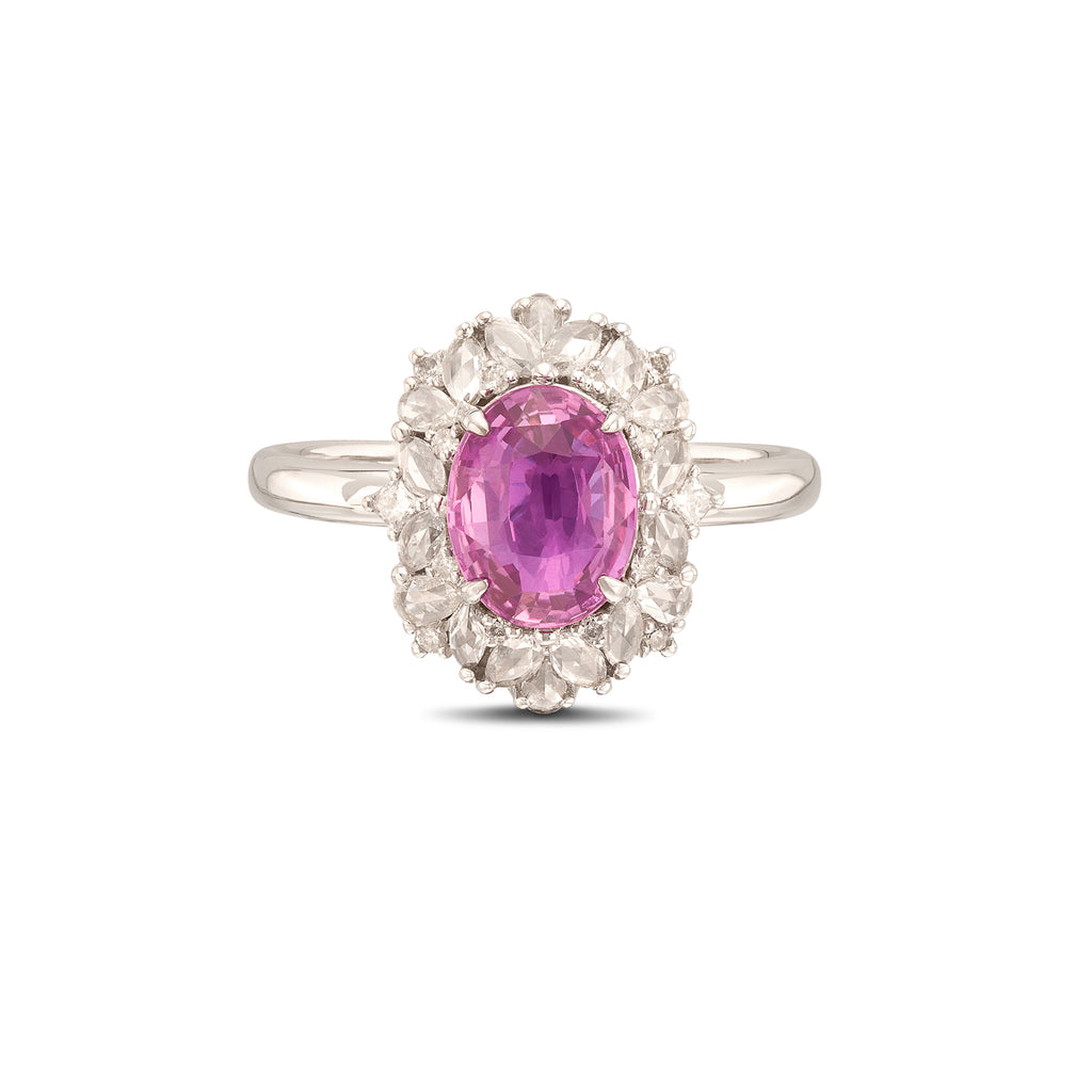 2.00-ct No Heat Padparadscha Sapphire 18k White Gold Ring
