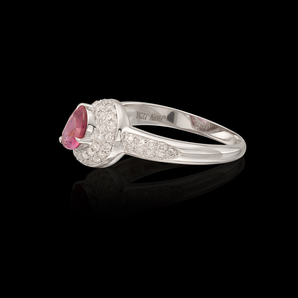 1.05-ct No Heat Padparadscha Sapphire 18k White Gold Ring