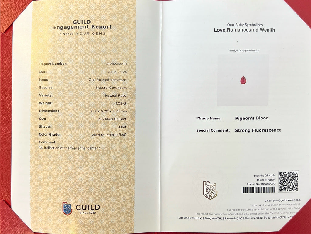 Pigeon's Blood No Heat Ruby Diamond White Gold Ring