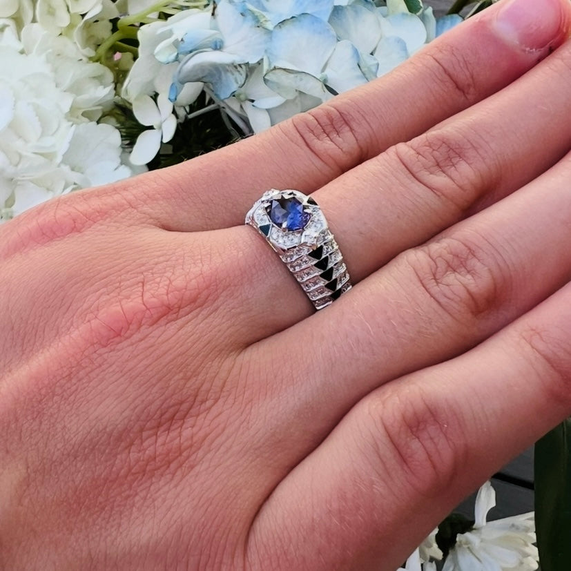 1.11-ct No Heat Color Change Sapphire Diamond Ring