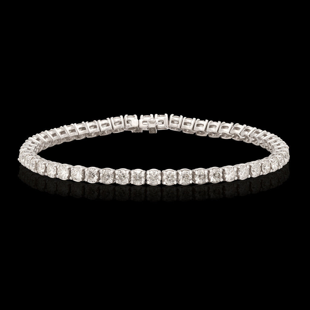 6.10 carat Diamond & 14k White Gold Line Bracelet