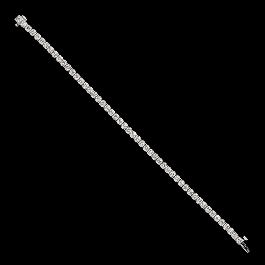 6.10 carat Diamond & 14k White Gold Line Bracelet