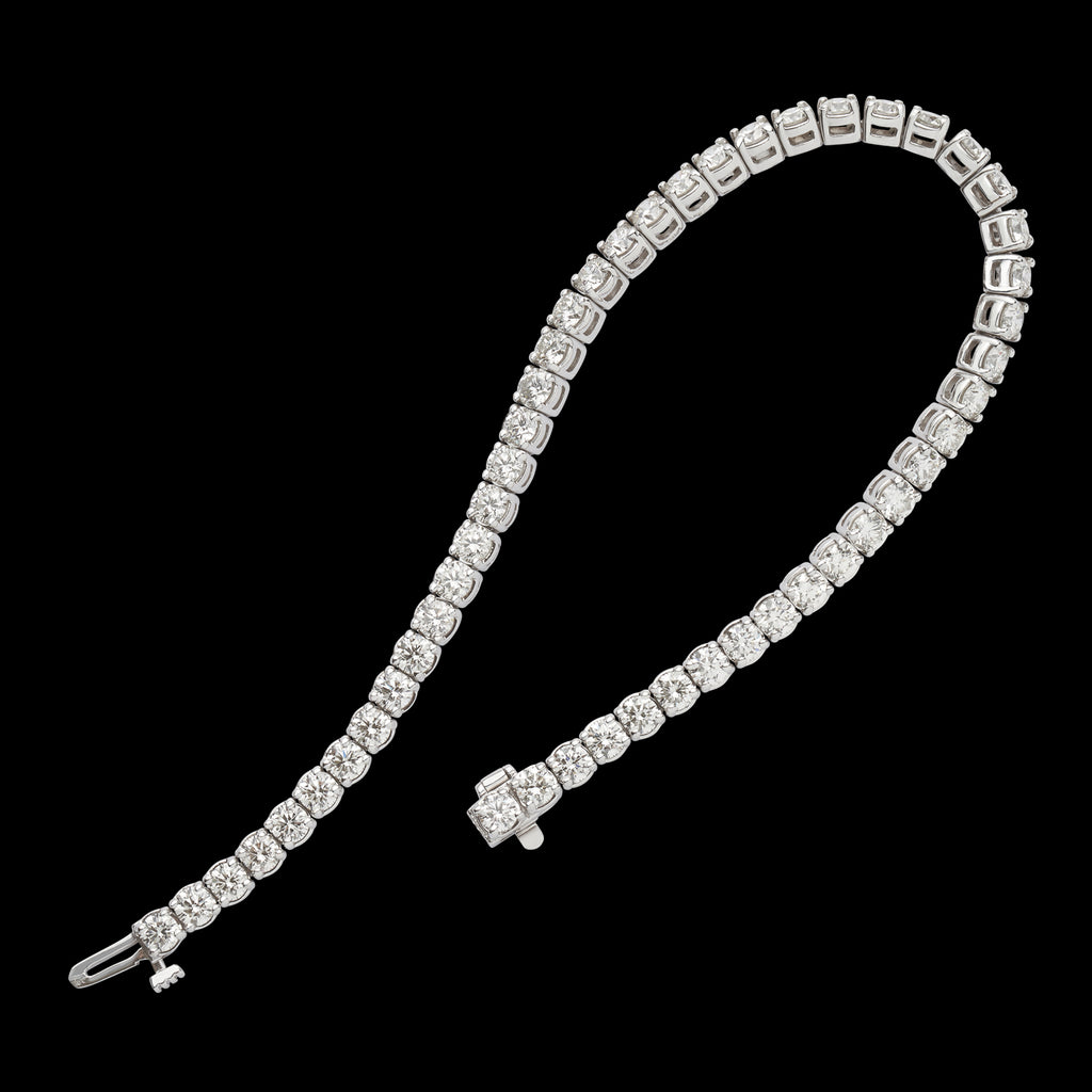 6.10 carat Diamond & 14k White Gold Line Bracelet