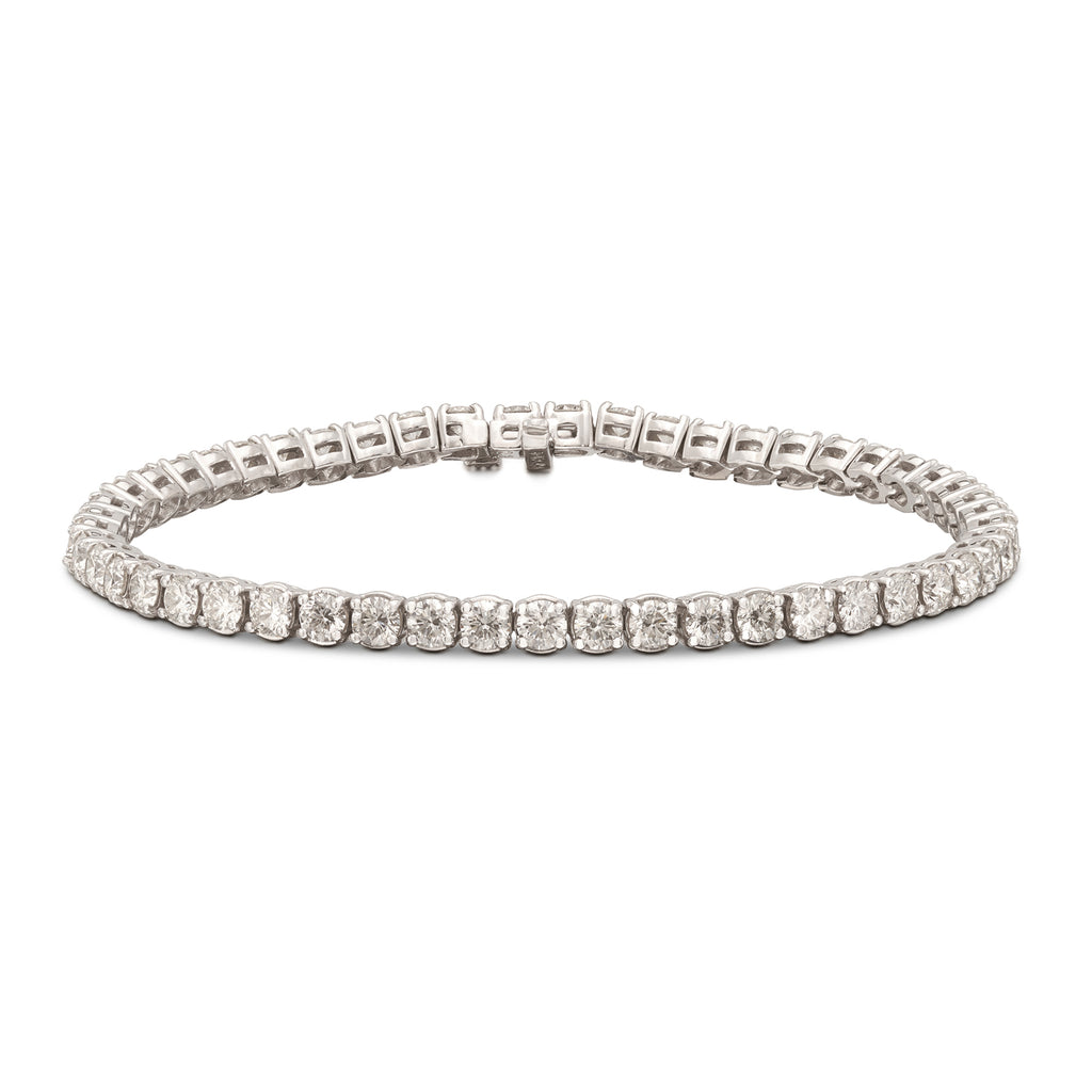 6.10 carat Diamond & 14k White Gold Line Bracelet