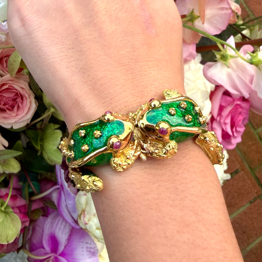 Boris Le Beau 18k Gold Frog Bracelet