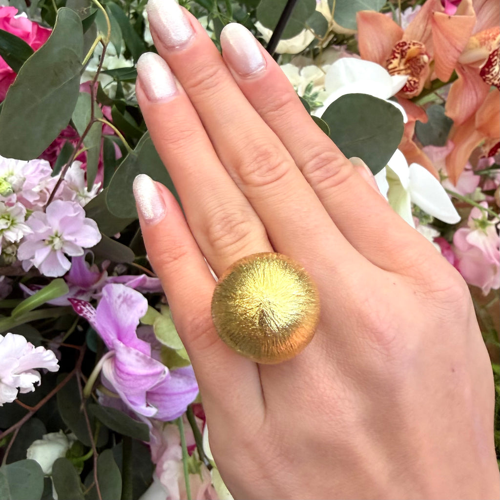 18k Yellow Gold Dome Ring