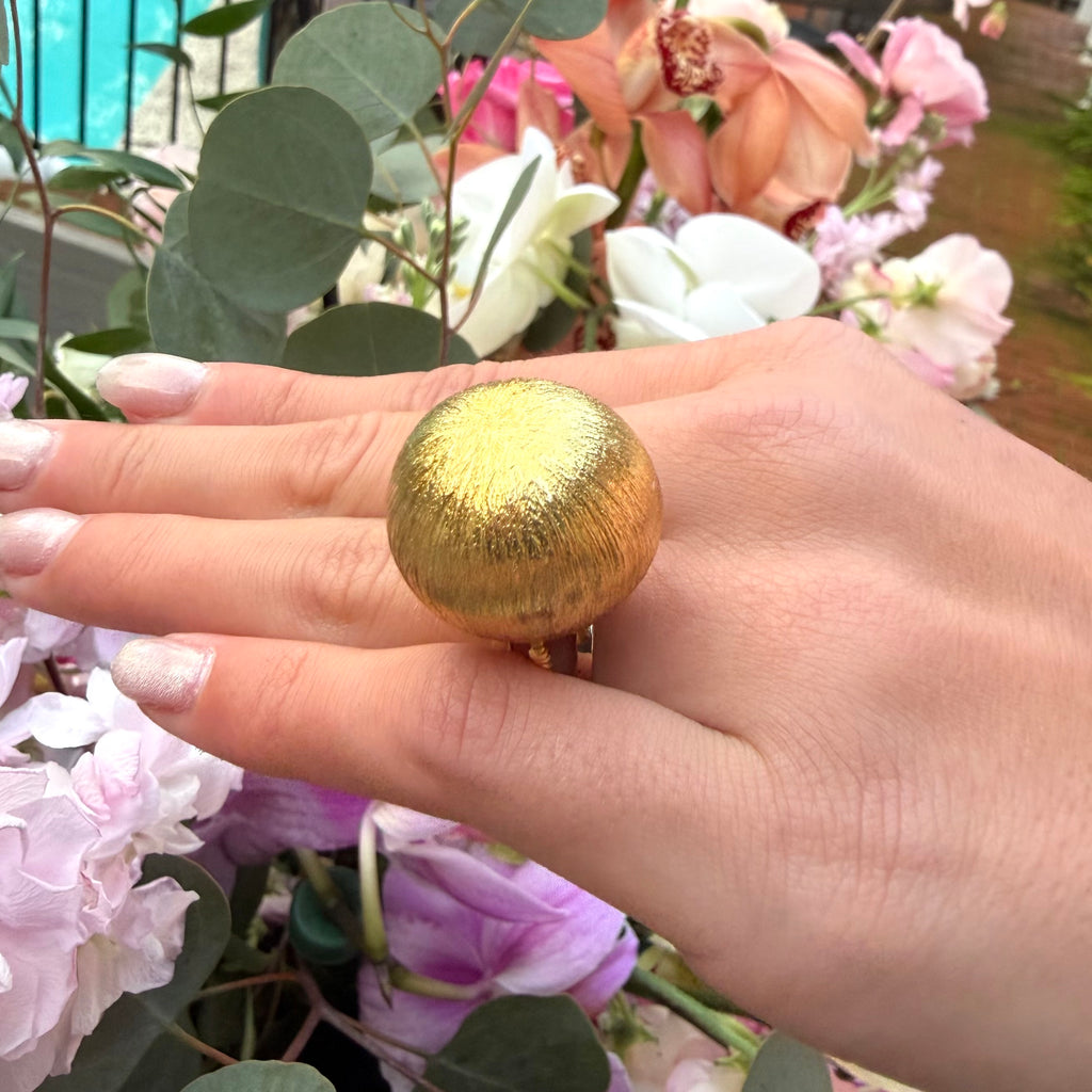 18k Yellow Gold Dome Ring