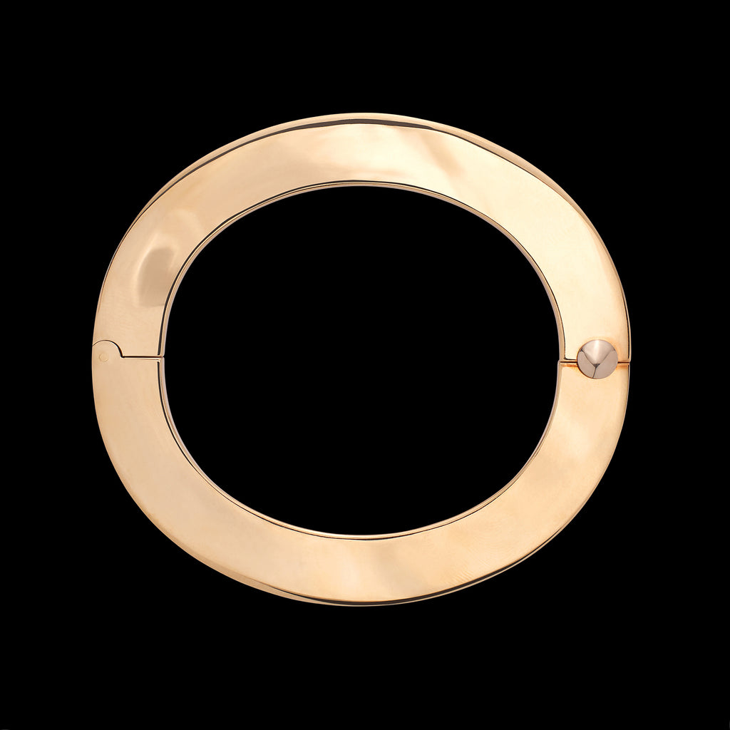 Modern 14k Yellow Gold Bangle Bracelet