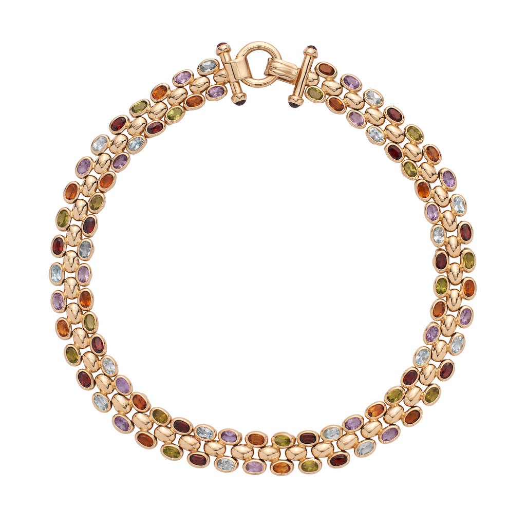 14k Yellow Gold & Gemstone Necklace