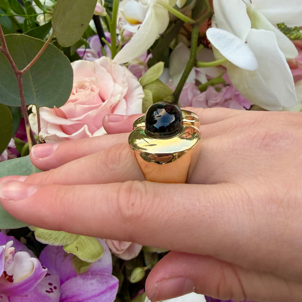 MAZ 14k Yellow Gold & Onyx Ring