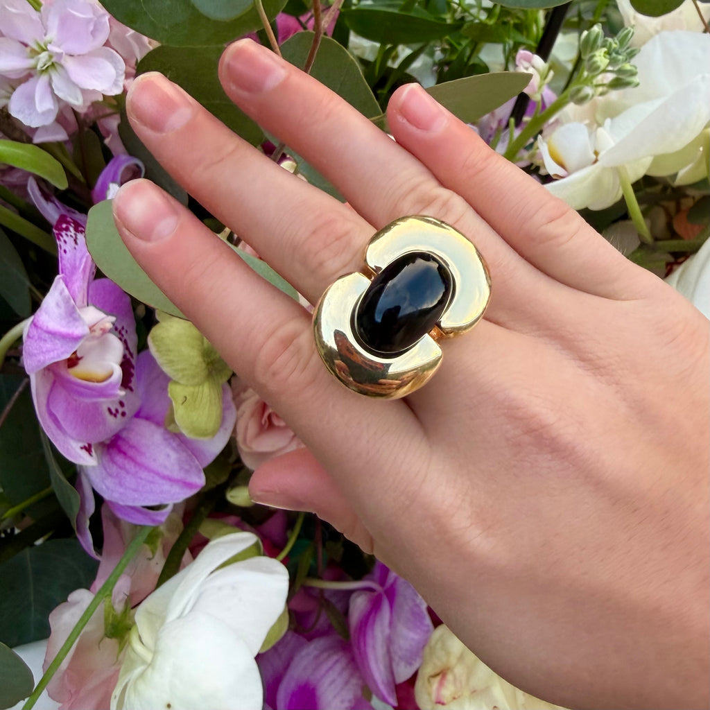 MAZ 14k Yellow Gold & Onyx Ring