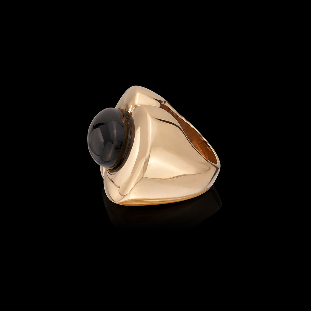 MAZ 14k Yellow Gold & Onyx Ring