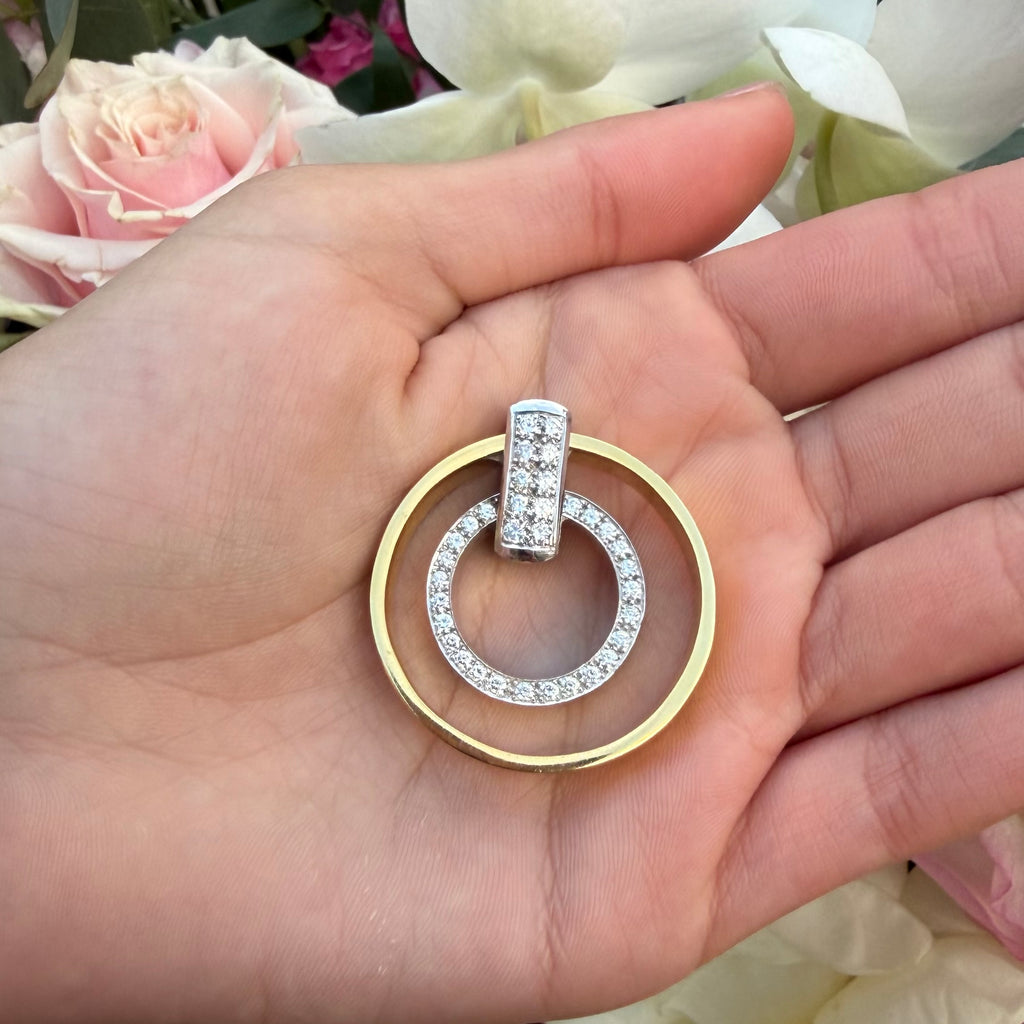 14k Two Tone Gold & Diamond Pendant