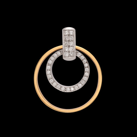 14k Two Tone Gold & Diamond Pendant
