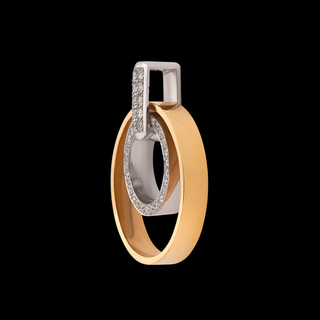 14k Two Tone Gold & Diamond Pendant