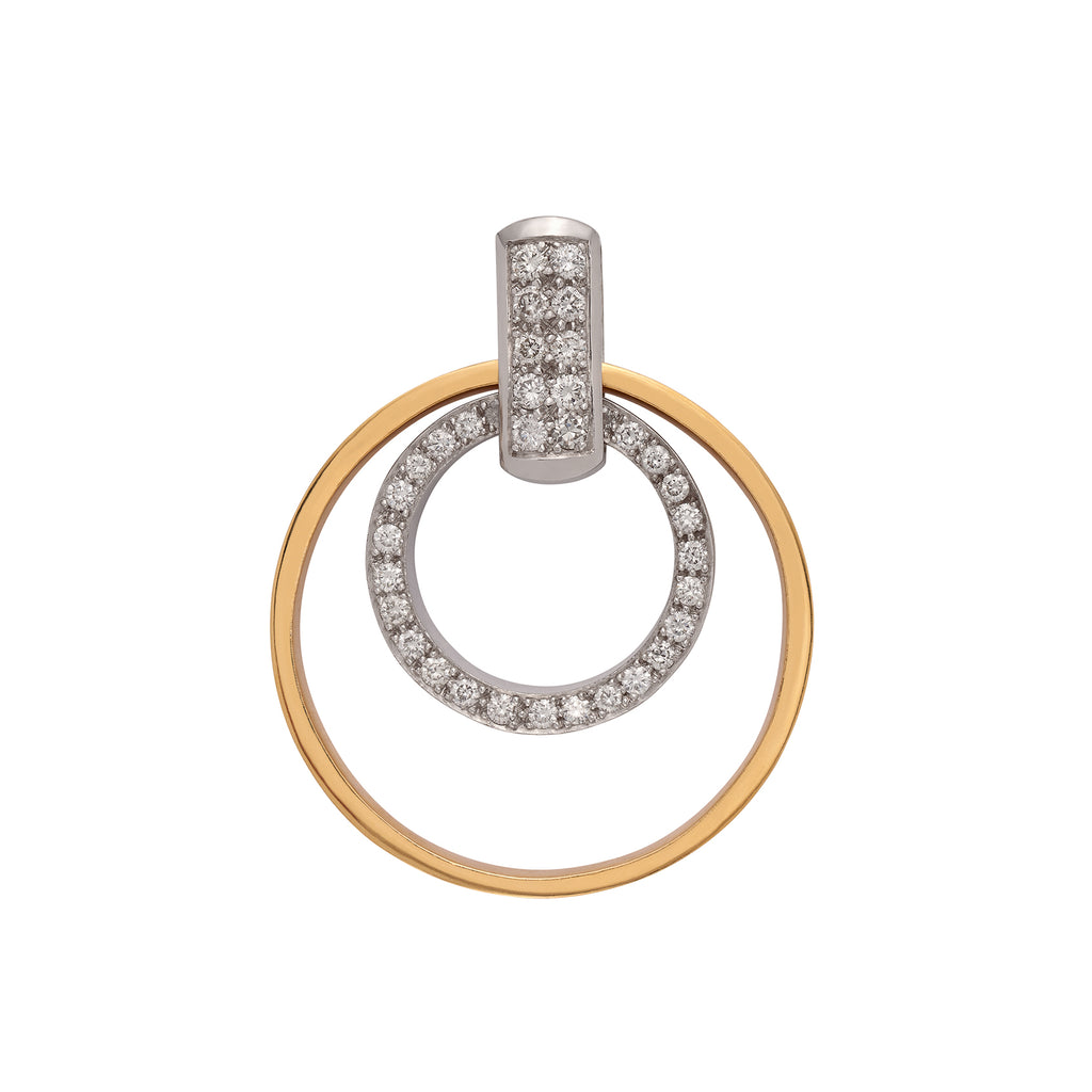14k Two Tone Gold & Diamond Pendant