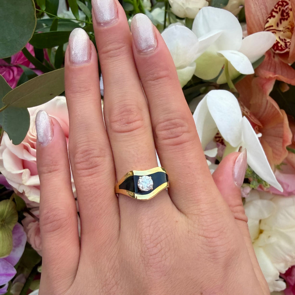Bernard Passman 18k Gold, Diamond & Coral Ring