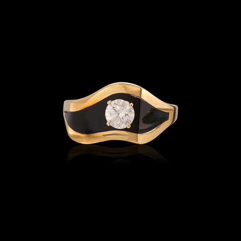 Bernard Passman 18k Gold, Diamond & Coral Ring